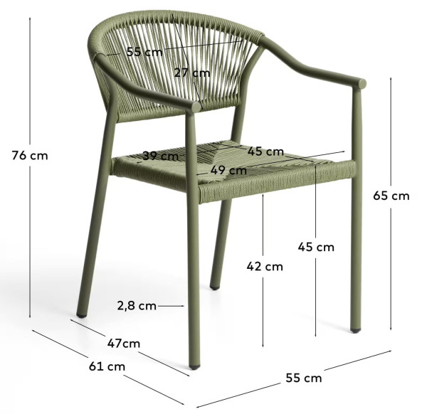 Стул уличный La Forma Livadia O00660RR06 Зеленый-13