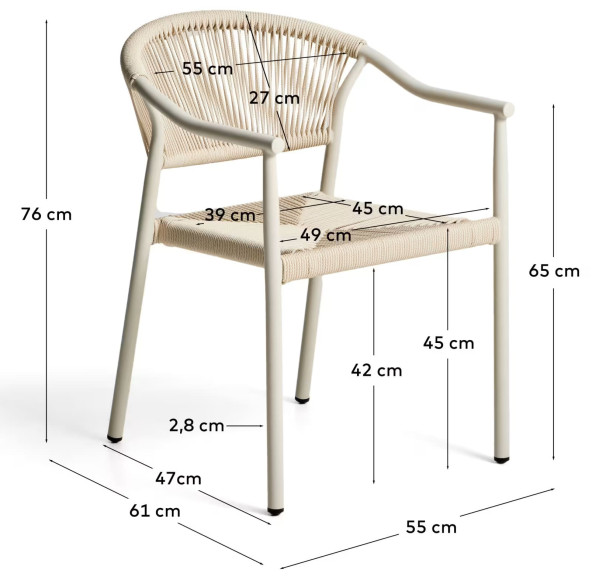 Стул уличный La Forma Livadia O00660RR39 Экрю-13