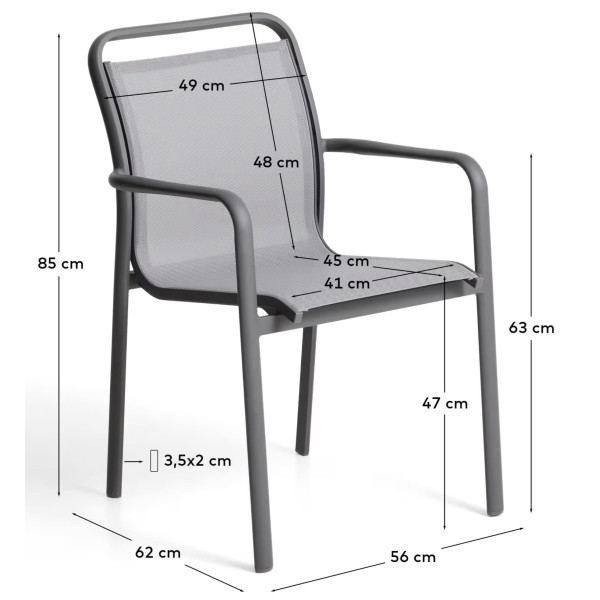 Уличный стул La Forma Luri O00647T002 Графит/серый-15