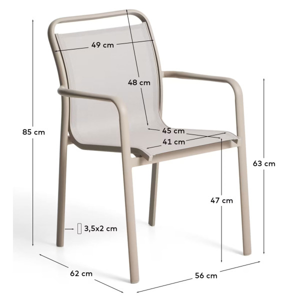 Вуличний стілець La Forma Luri O00647T012 Taupe/бежевий-12