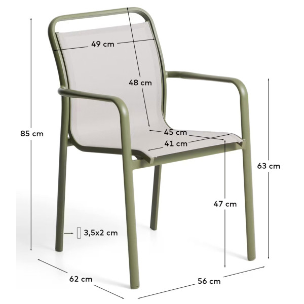 Вуличний стілець La Forma Luri O00647T039 Екрю/бежевий-15