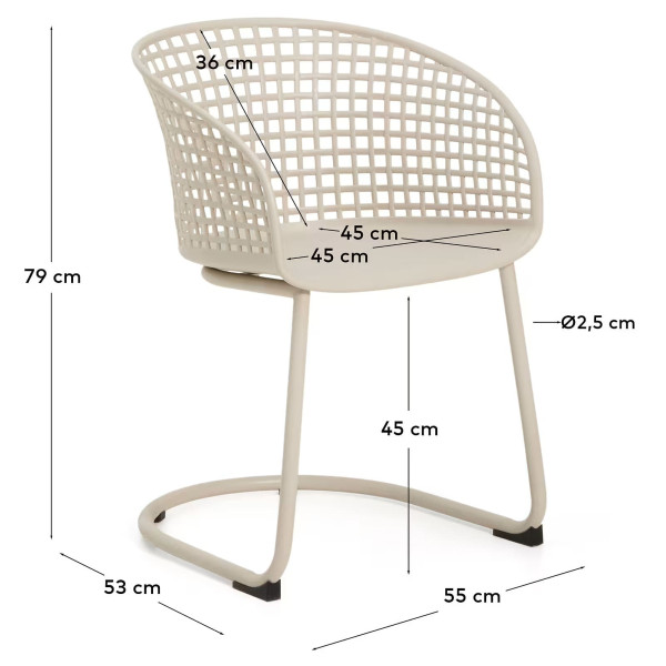 Вуличний стілець La Forma Tenaro O00613PL14 Бежевий-9