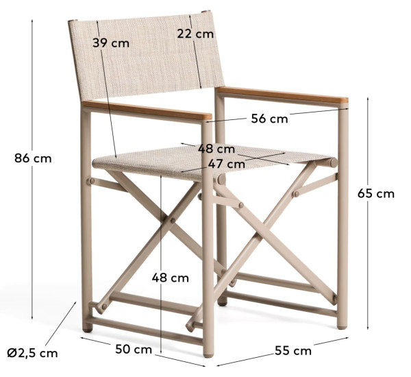 Складний вуличний стілець La Forma Tisno C00336TL12 Екрю-16