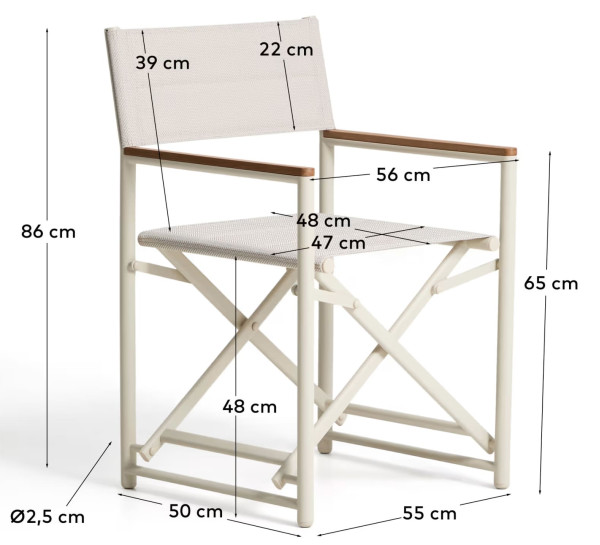 Складной уличный стул La Forma Tisno C00337TL39 Бежево-серый-14