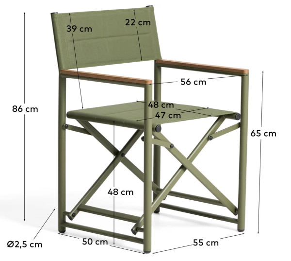 Складной уличный стул La Forma Tisno C00338TL06 Зеленый-14