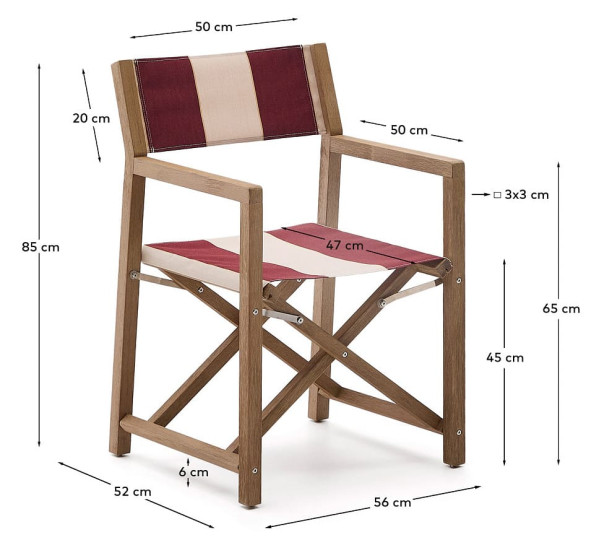 Стул складной La Forma Vilara CC00161AC34 Красный/бежевый-10