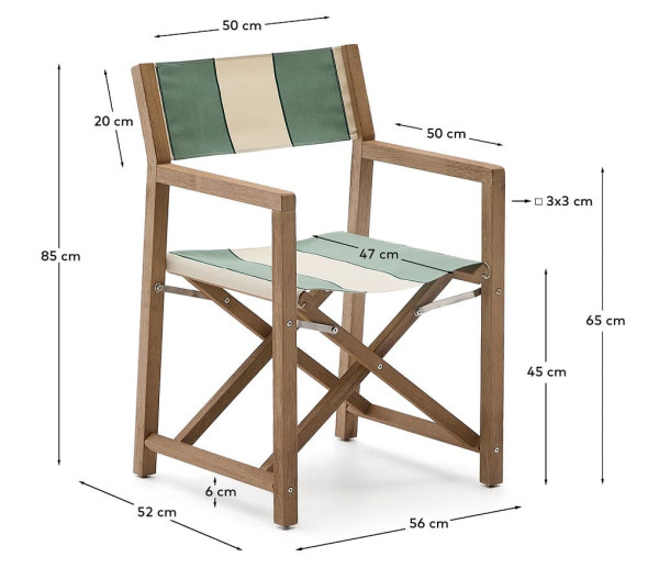 Стул складной La Forma Vilara CC00161AL06 Зеленый/бежевый-10