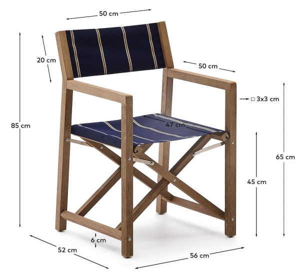 Стул складной La Forma Vilara CC00161HK25 Синий/бежевый-11