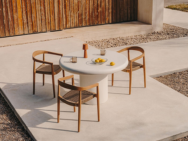 Стол обеденный La Forma ADDAIA J0100110PR05 Белый цемент Ø 140 см-1
