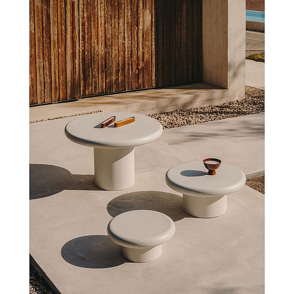 Стол обеденный La Forma ADDAIA J0100110PR05 Белый цемент Ø 140 см-2