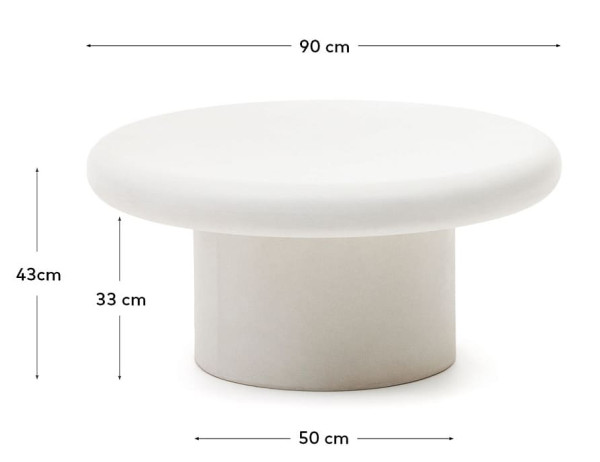 Журнальний стіл La Forma ADDAIA J0300078PR05 Білий цемент Ø 90 см-6