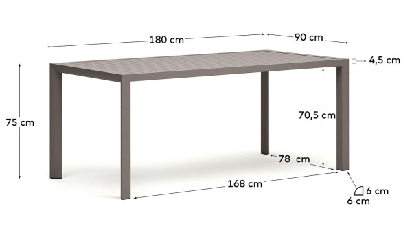 Обідній стіл La Forma CULIP J0100008NN12 Коричневий 90х180 см-5