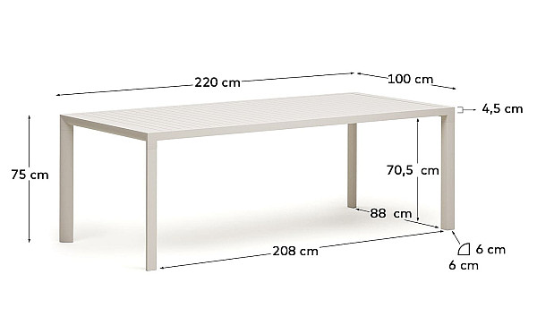 Обідній стіл La Forma CULIP J0100037NN05 Білий 100х220 см-4