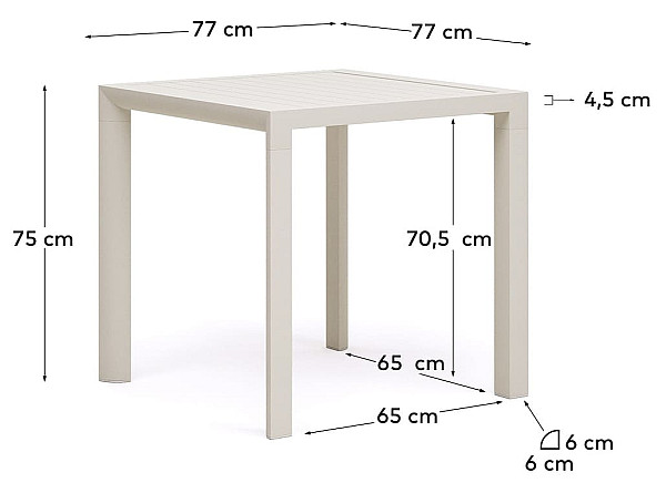 Обідній стіл La Forma CULIP J0100038NN05 Білий 77х77 см-5