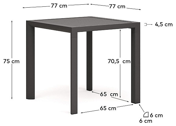 Обідній стіл La Forma CULIP J0100038NN02 Сірий 77х77 см-4
