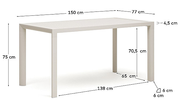 Обеденный стол La Forma CULIP J0100039NN05 Белый 77х150 см-6