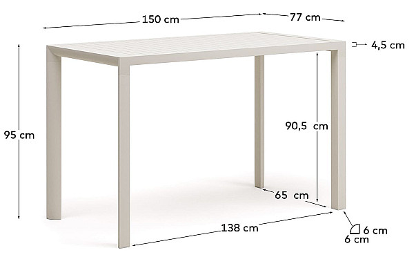 Обідній стіл La Forma CULIP J0100040NN05 Білий 77х150 см-4