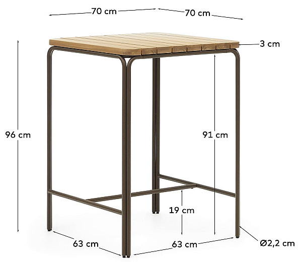 Барный стол La Forma SALGUER J0400003MM43 70х70 см-6