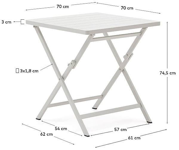 Складаний стіл La Forma TORRETA J0100072NN05 70х70 см-7