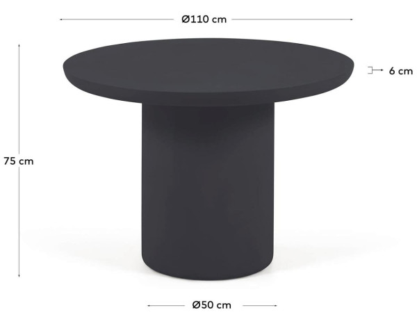 Обідній стіл La Forma TAIMI IT0048PR01 Чорний Ø 110 см-5