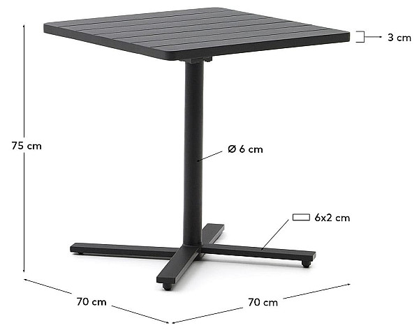 Складаний стіл La Forma TORRETA J0100074NN02 70х70 см-8