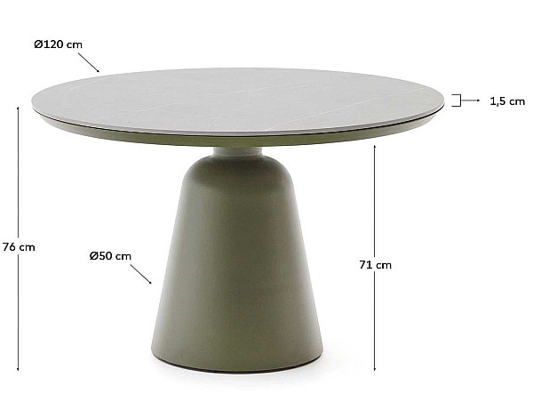 Обідній стіл La Forma TUDONS J0100060NN06 Зелений Ø 120 см-4