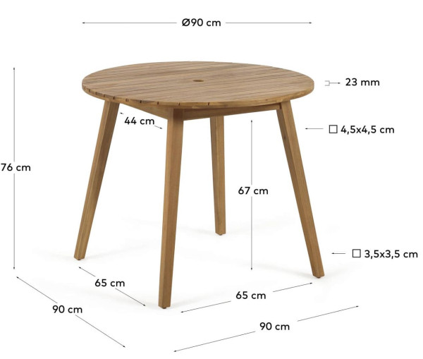 Обеденный садовый стол La Forma VILMA LH0376M46 Ø 90 см-5