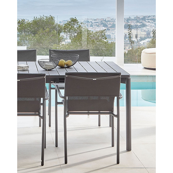 Розкладний обідній садовий стіл La Forma ZALTANA CC6031R02 Темно-сірий 180 (240) x 100 см-3