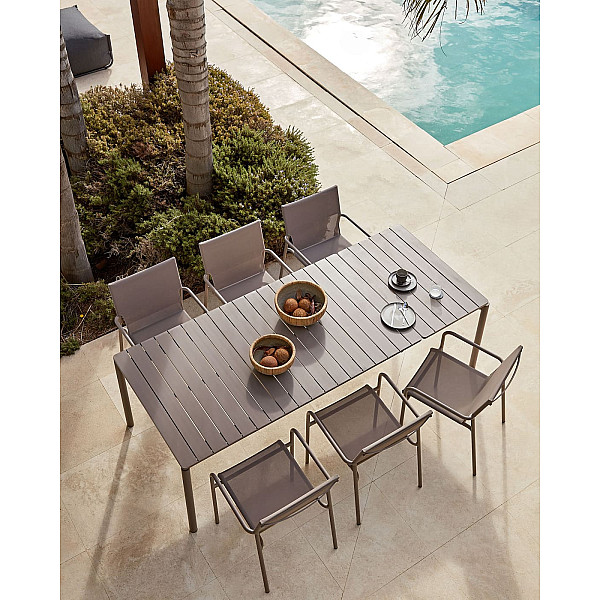 Розкладний обідній садовий стіл La Forma ZALTANA LH0722R10 Коричневий 140 (200) x 90 см-1