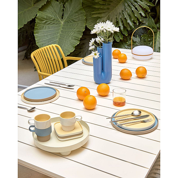 Розкладний обідній садовий стіл La Forma ZALTANA LH0722R33 Білий 140 (200) x 90 см-4