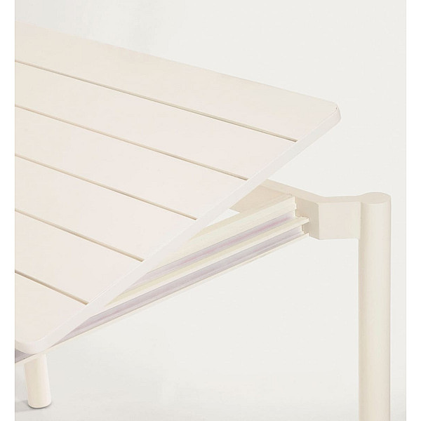 Розкладний обідній садовий стіл La Forma ZALTANA LH0722R33 Білий 140 (200) x 90 см-10