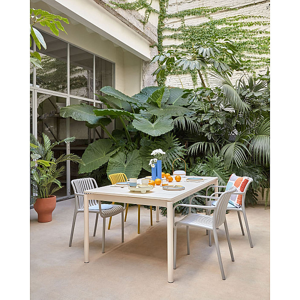 Розкладний обідній садовий стіл La Forma ZALTANA LH0722R33 Білий 140 (200) x 90 см-1