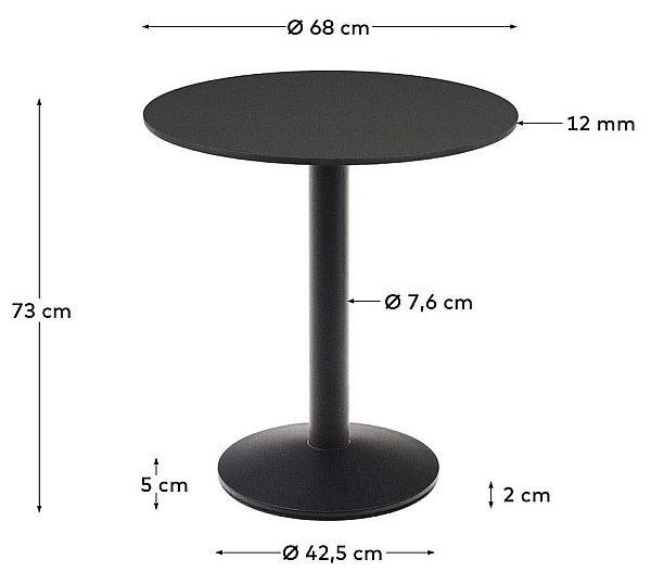 Cтол La Forma DINA T09011HP01 Черный Ø 68 см-6