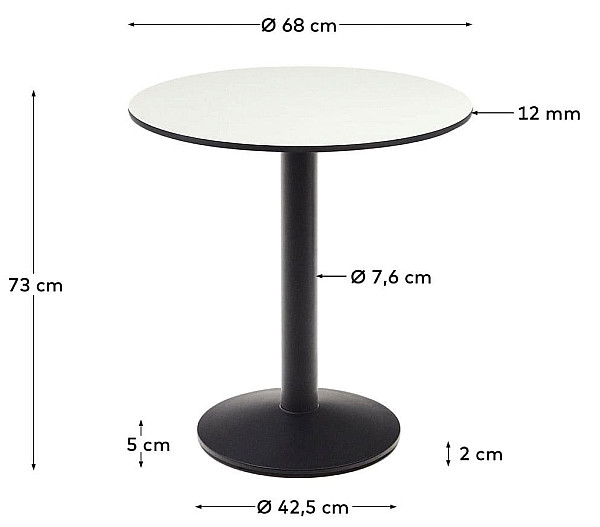 Cтол La Forma DINA T09011HP05 Белый Ø 68 см-7