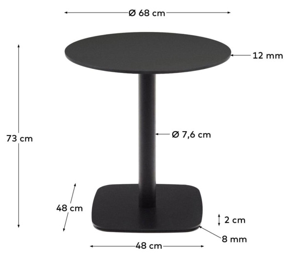 Cтол La Forma DINA T09031HP01 Черный Ø 68 см-6