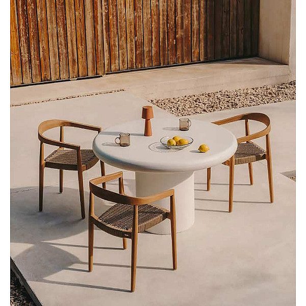 Стіл обідній La Forma ADDAIA J0100089PR05 Білий цемент Ø 120 см-0
