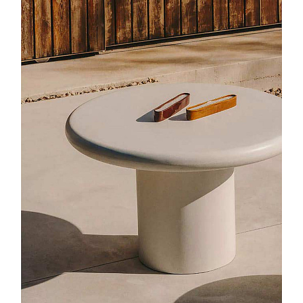 Стіл обідній La Forma ADDAIA J0100090PR05 Білий цемент Ø 90 см-0