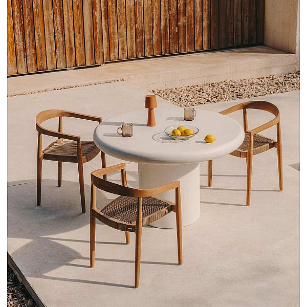 Стол обеденный La Forma ADDAIA J0100110PR05 Белый цемент Ø 140 см-0