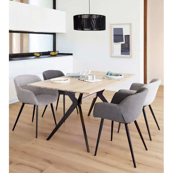 Стіл обідній La Forma AMETHYST 160х90 см CC1047M33 вибілений дуб-0