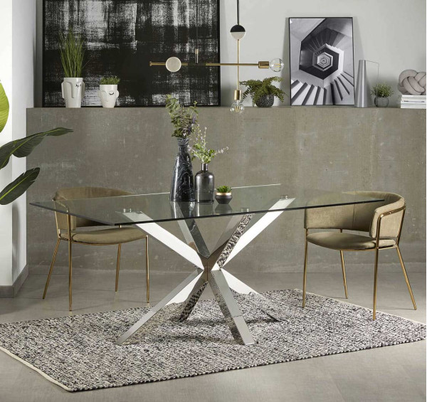 Обеденный стол La Forma ARYA 160х90 см Прозрачный C434C07-0