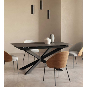 Розкладний обідній стіл La Forma ATMINDA 160 (210) x 90 см Чорний CC5180C01
