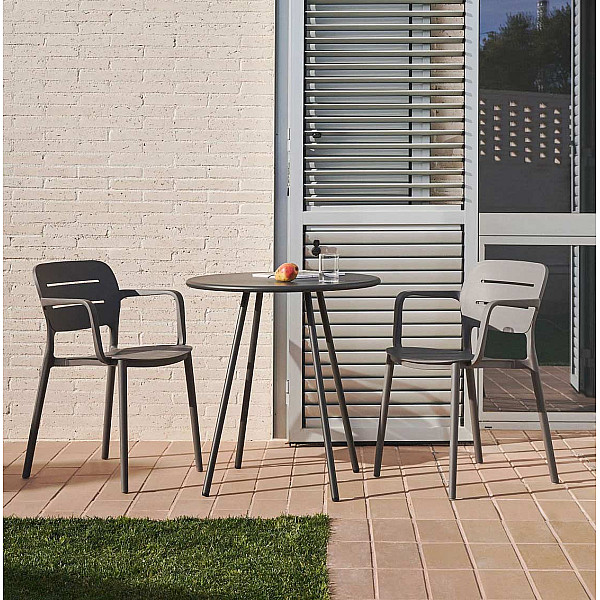 Обідній стіл садовий La Forma MONTJOI J0400004NN02 Сірий Ø 70 см-0