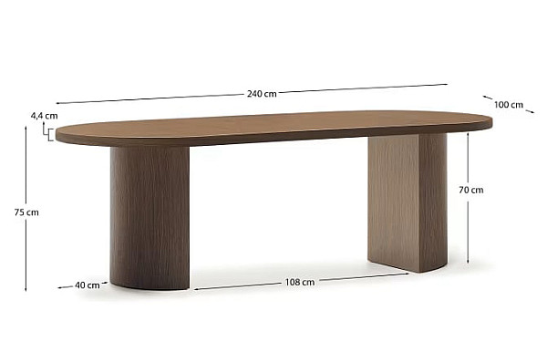 Обідній стіл La Forma Nealy T00013MW09 Горіх 240х100 см-10