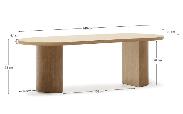 Обеденный стол La Forma Nealy T0100060MM40 Дуб 240х100 см-9