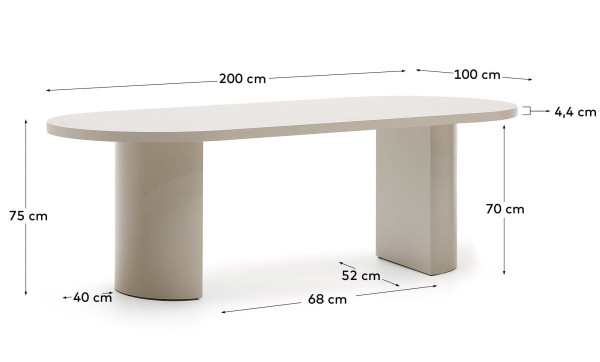 Обідній стіл La Forma Nealy T0100072LL05 Екрю 200х100 см-10