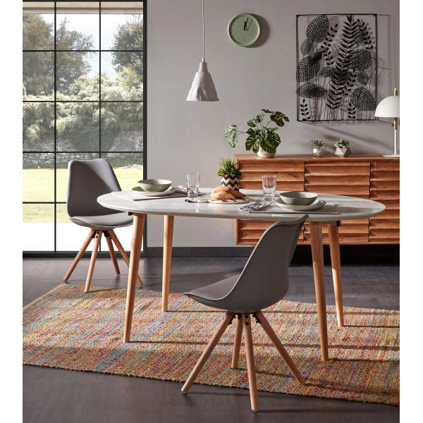 Розкладний обідній стіл La Forma OAKLAND 120 (200) x 90 см Білий EC305L33-0