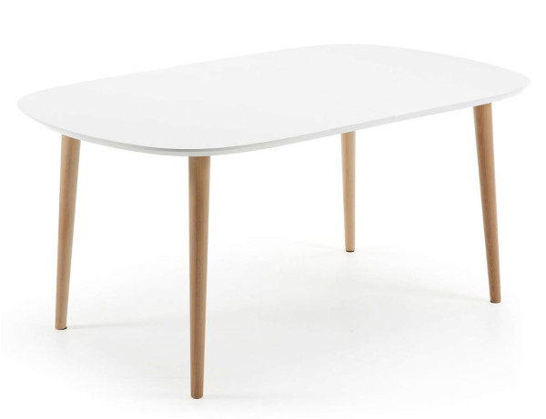Раскладной обеденный стол La Forma OAKLAND 160 (260) x 100 см Белый EC309L33-1