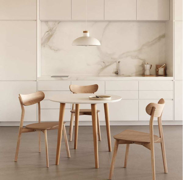 Раскладной обеденный стол La Forma OQUI T0300006MM05 Белый 90 (170) X 90 см Раскладной обеденный стол La Forma OQUI T0300006MM05 Белый 90 (170) X 90 см-0