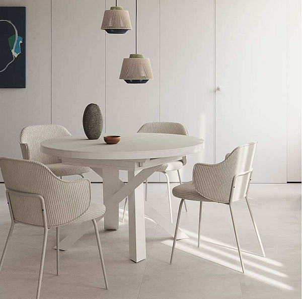 Стіл розкладний обідній La Forma VASHTI 1416T03001KK05 Білий 120 (160) х 76 см-0