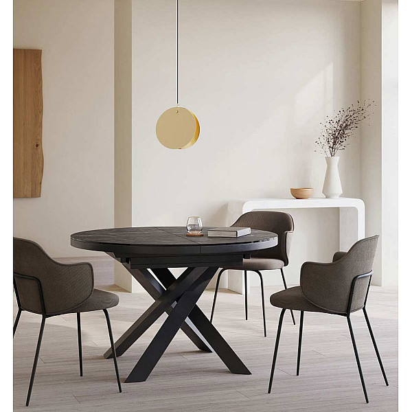 Раскладной обеденный стол La Forma VASHTI 120 (160) см Черный CC5176K01-0